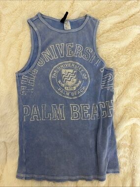 H&M Light Blue Graphic Ribbed Tank Top